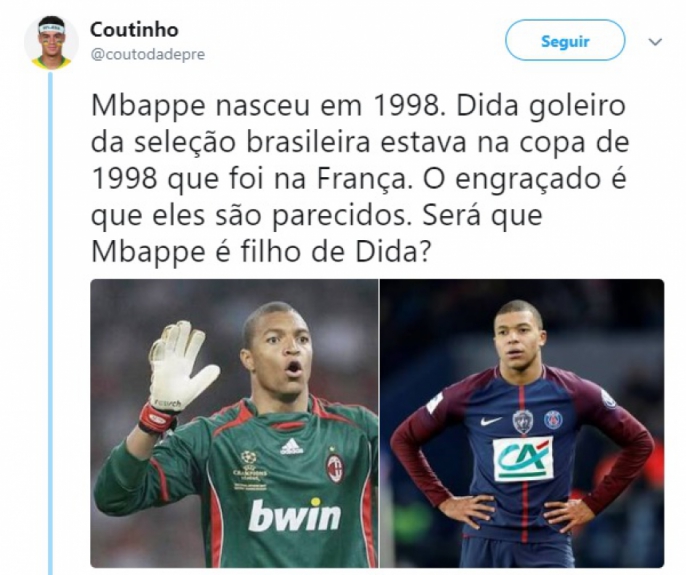 Pai e filho? Web brinca com semelhança entre Mbappé e Dida