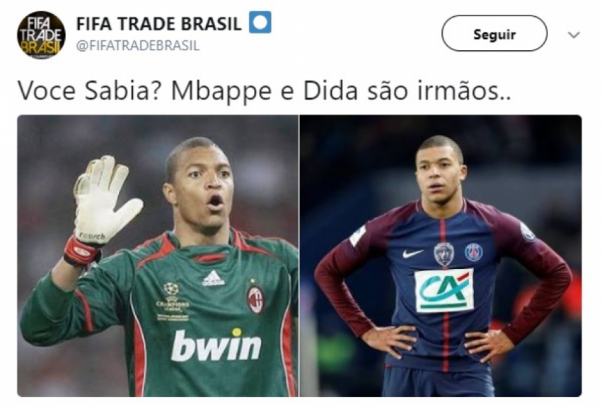 Pai e filho? Web brinca com semelhança entre Mbappé e Dida