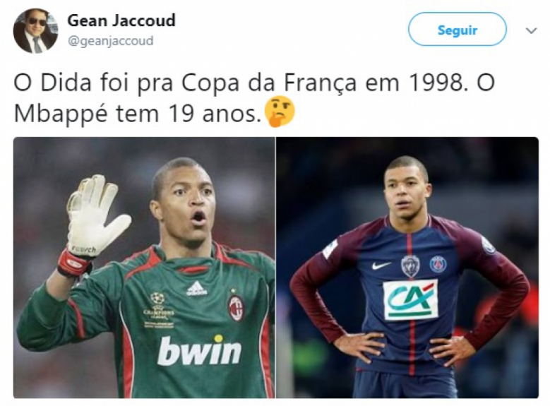 Pai e filho? Web brinca com semelhança entre Mbappé e Dida