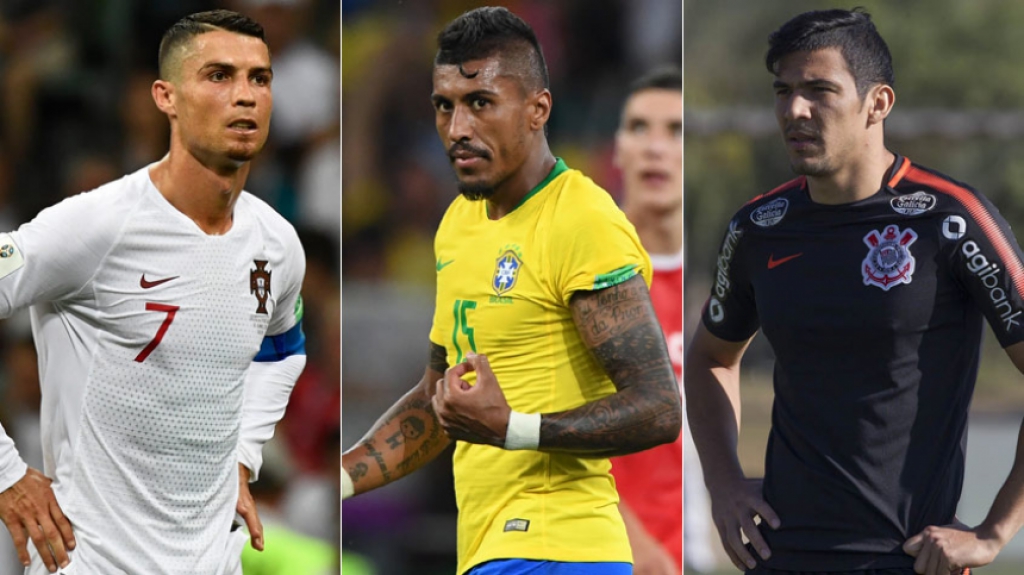 Montagem Cristiano Ronaldo, Paulinho e Balbuena