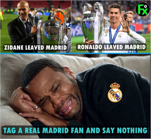 Saída de CR7 do Real Madrid rende brincadeiras nas redes