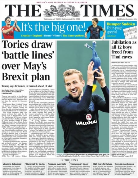 Capa The Times - 11/07/2018