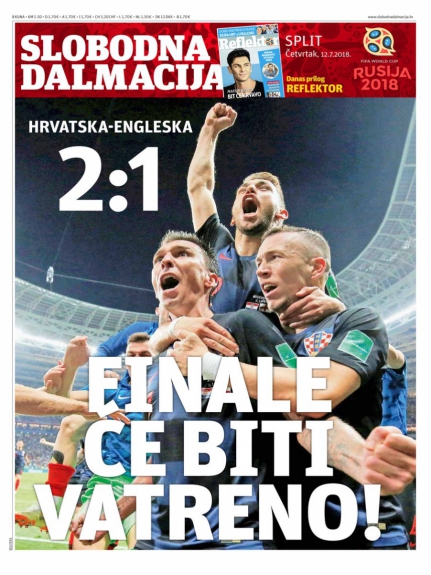 Capa Slobodna Dalmacija - 12/07/2018