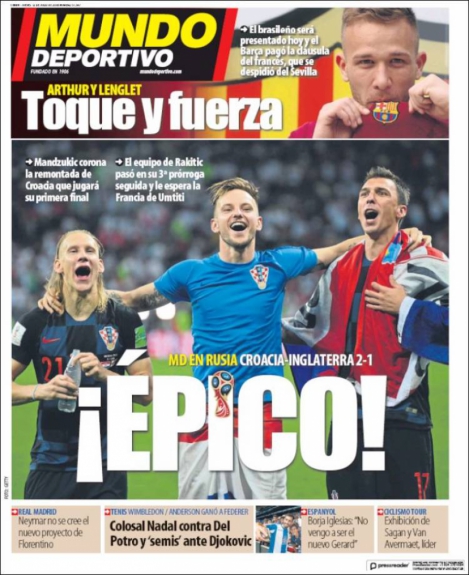 Capa Mundo Deportivo - 12/07/2018