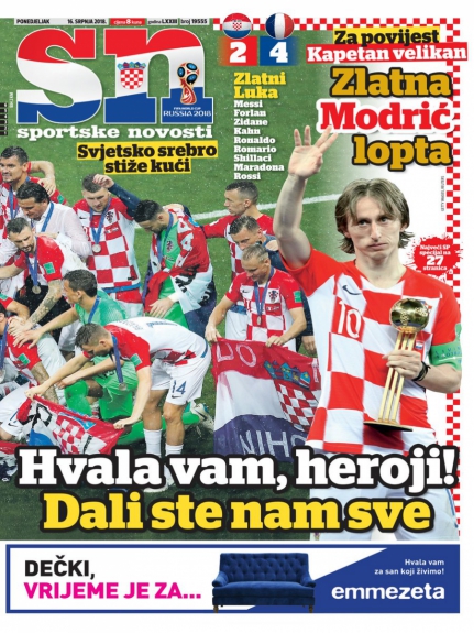 Capa Sportske Novosti - 16/07/2018