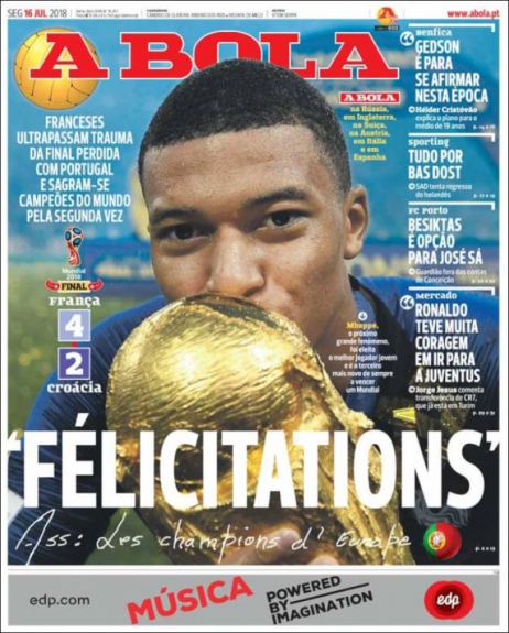 Capa A Bola - 16/07/2018