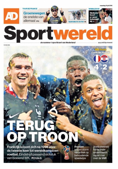 Capa Sport Wereld - 16/07/2018