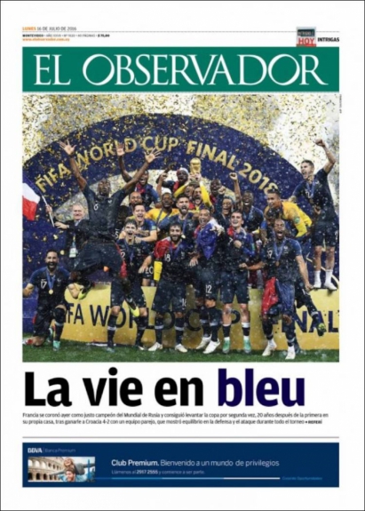 Capa El Observador - 16/07/2018