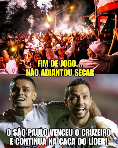 Os melhores memes de Cruzeiro 0 - 2 São Paulo