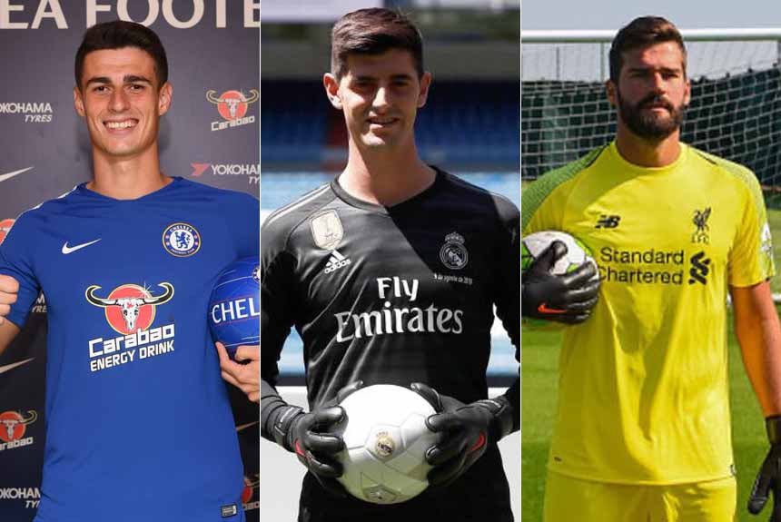 Montagem - Kepa, Courtois e Alisson