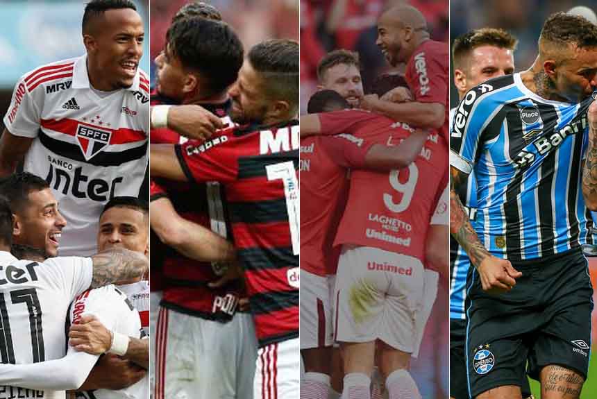 Montagem - São Paulo, Flamengo, Inter e Grêmio