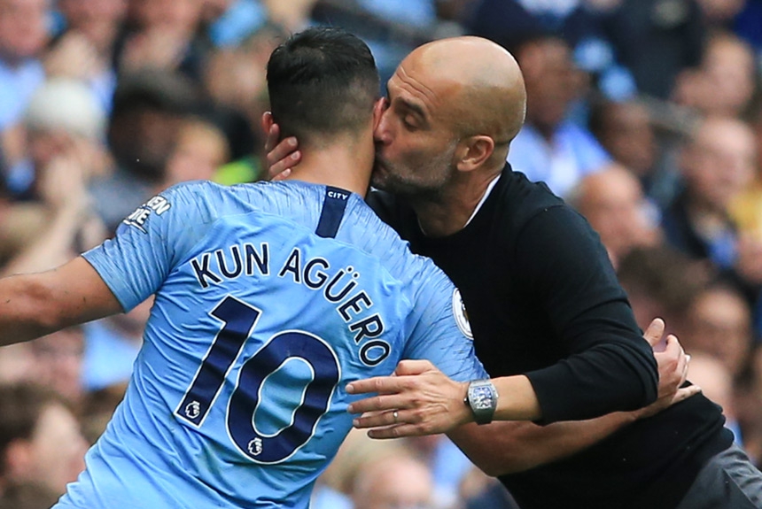 Agüero estava com a corda toda no encontro entre Manchester City e Huddersfield. O argentino marcou três gols no massacre por 6 a 1