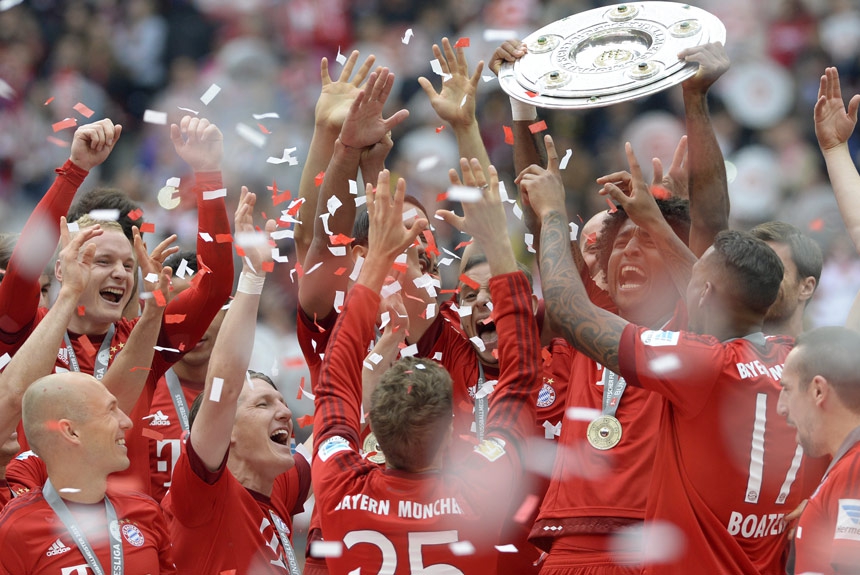 Na temporada 2014/2015 a cena se repete: Bayern de Munique tricampeão do Campeonato Alemão