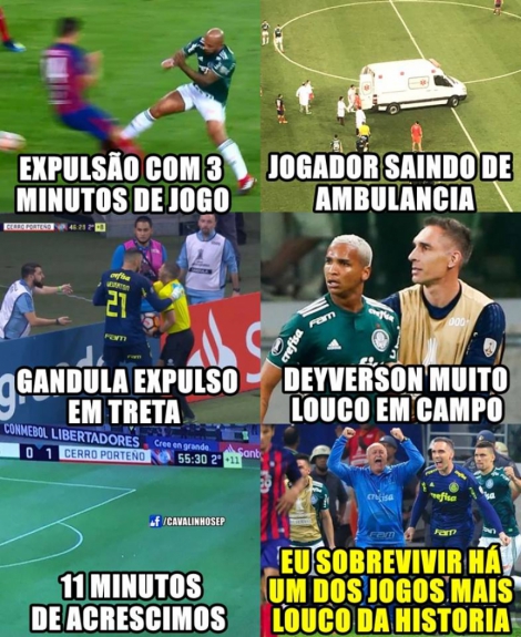 Memes brincam com expulsÃ£o de Felipe Melo e classificaÃ§Ã£o do Palmeiras na Libertadores