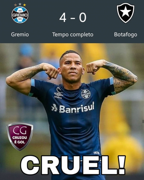 Os melhores memes de Grêmio 4 x 0 Botafogo
