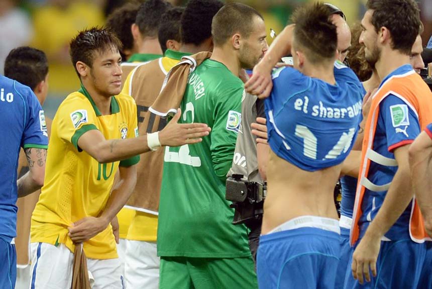 Neymar, pela Copa das Confederações, contra a Itália, em 2013