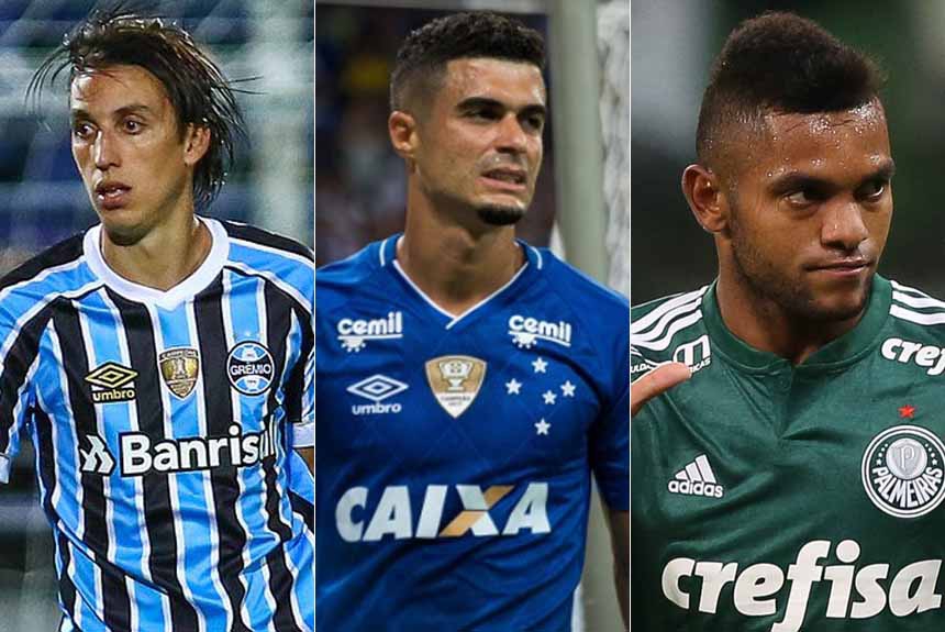 Montagem - Pedro Geromel (Grêmio), Egídio (Cruzeiro) e Borja (Palmeiras)