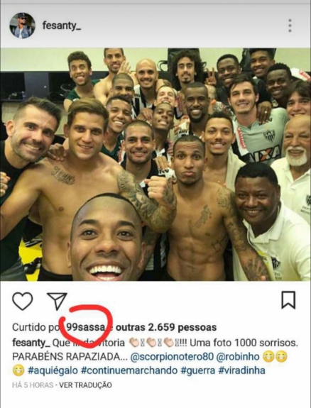 Curtida de Sassá em foto do Atlético-MG (Foto: Reprodução / Instagram)