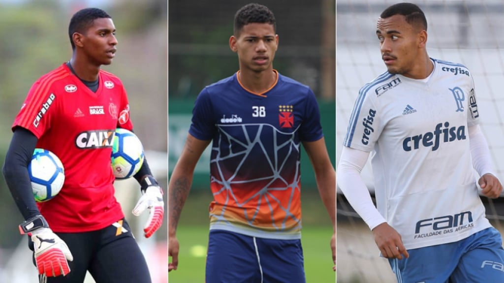 Montagem Hugo Souza (Flamengo) / Marrony (Vasco) / Papagaio (Palmeiras)