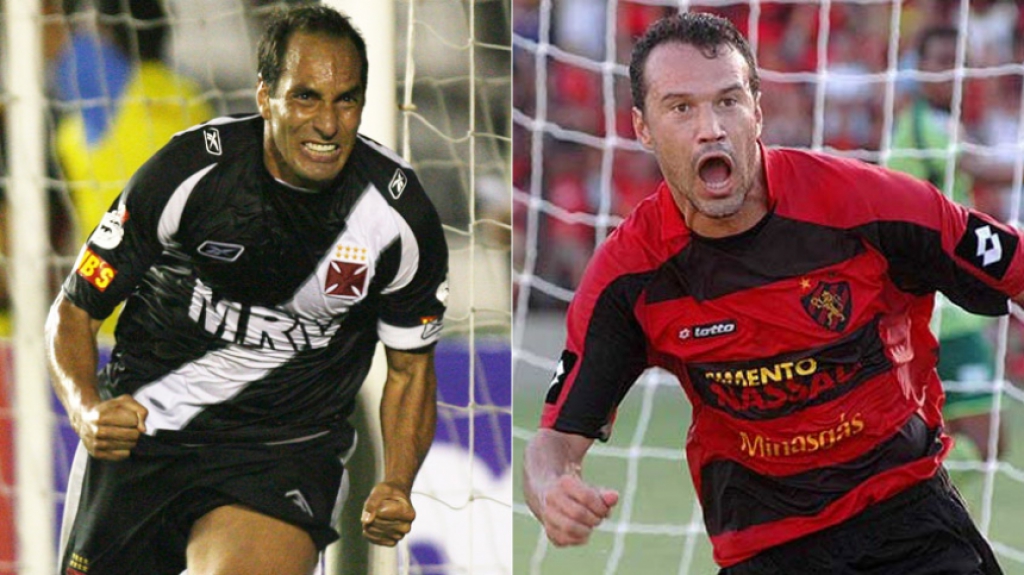 Montagem 2008: Edmundo (Vasco) e Romerito (Sport)