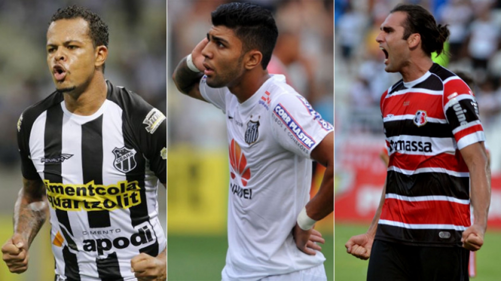 Montagem - 2014: Bill (Ceará), Gabriel (Santos) e Léo Gamalho (Santa Cruz)