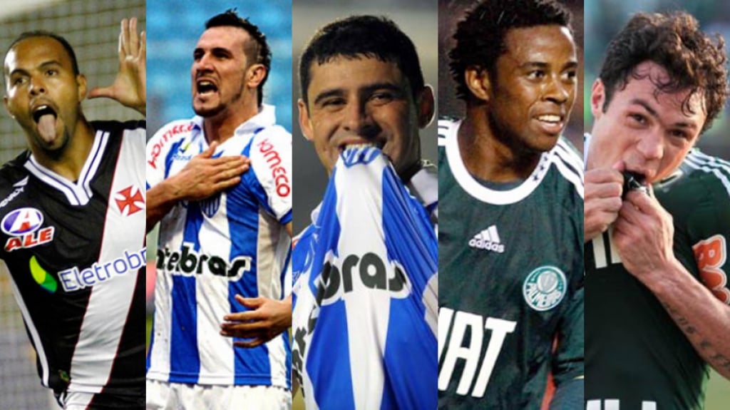 Montagem - 2011: Alecsandro (Vasco), Rafael Coelho e William (Avaí), Adriano e Kléber (Palmeiras)