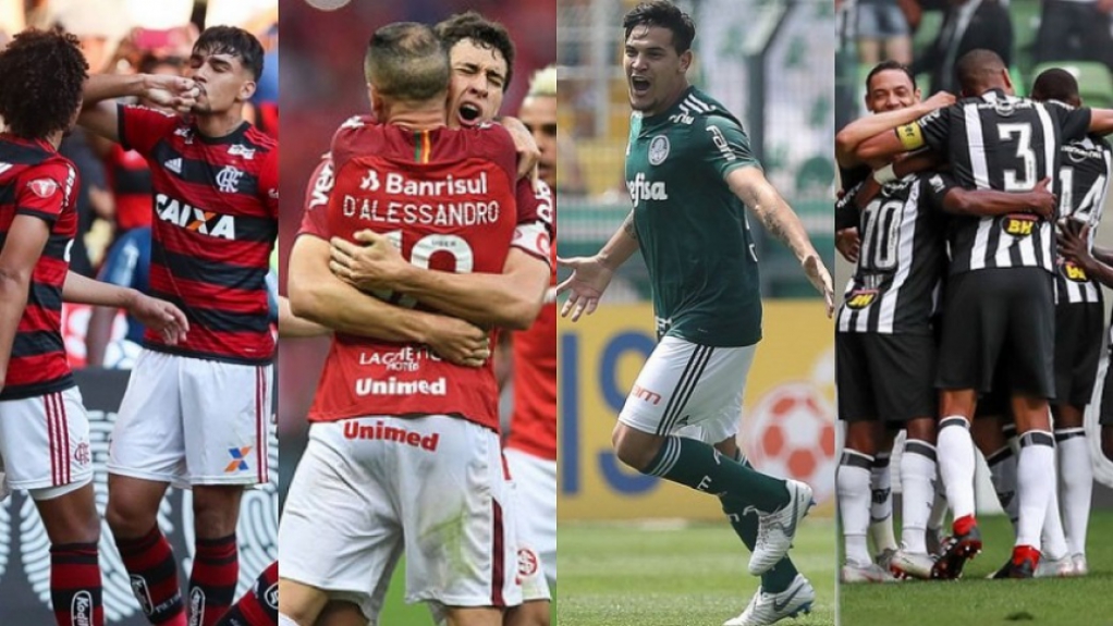 Montagem - Flamengo, Inter, Palmeiras e Atlético-MG