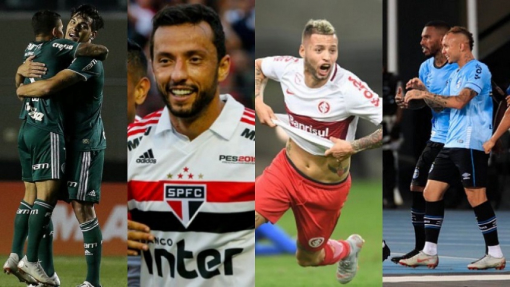 Montagem - Palmeiras, São Paulo, Internacional e Grêmio