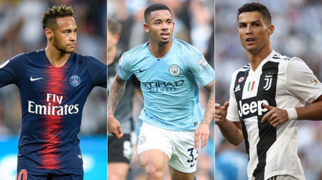 Montagem Neymar, G.Jesus, C.Ronaldo