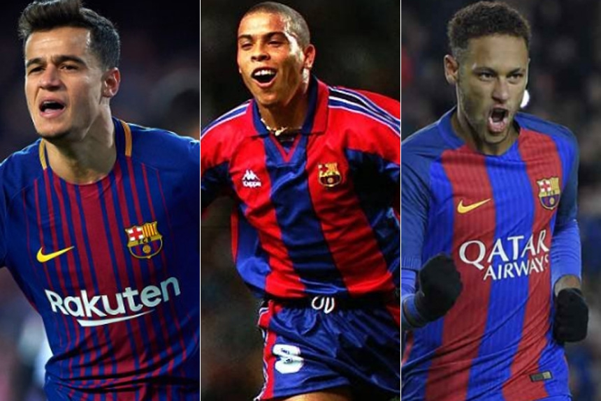 Montagem - Coutinho, Ronaldo e Neymar