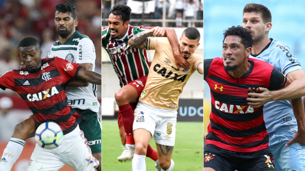 Montagem - Flamengo x Palmeiras // Santos x Fluminense // Grêmio x Sport