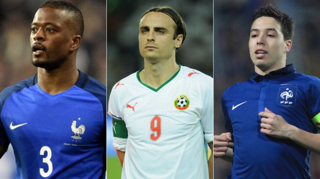 Montagem Patrice Evra (França) Dimitar Berbatov (Búlgaria) Samir Nasri (França)