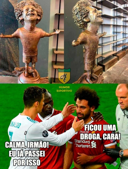 Memes brincam com estátua de Mohamed Salah