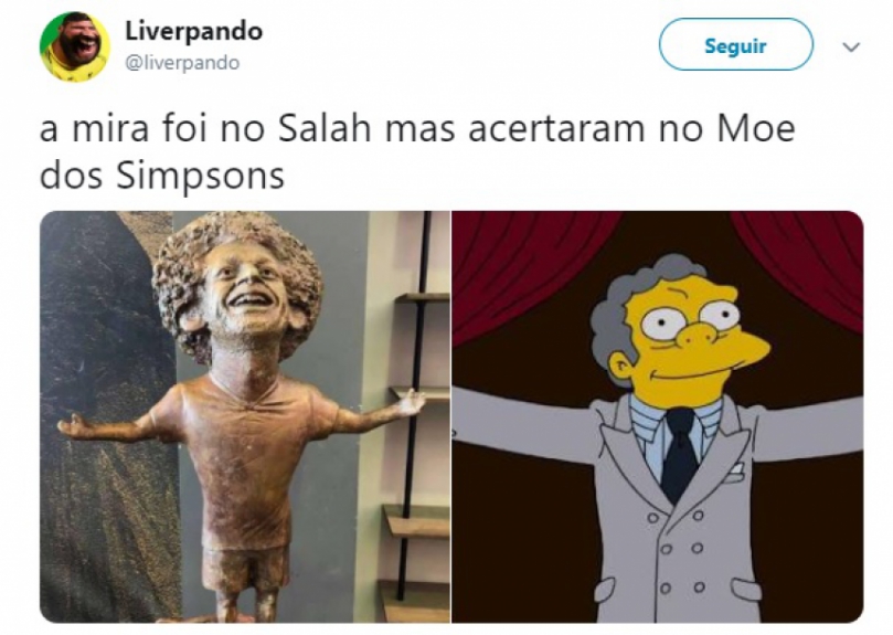 Memes brincam com estátua de Mohamed Salah