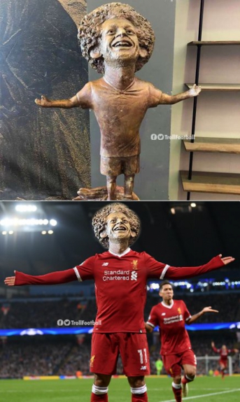 Memes brincam com estátua de Mohamed Salah