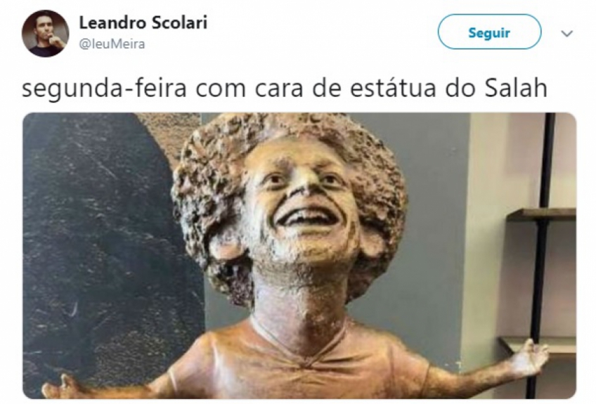 Memes brincam com estátua de Mohamed Salah
