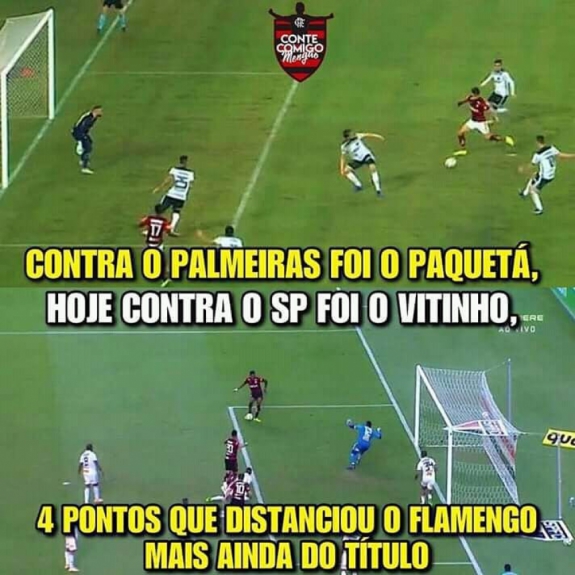 Memes brincam com gols perdidos pelo Flamengo nas partidas contra Palmeiras e São Paulo