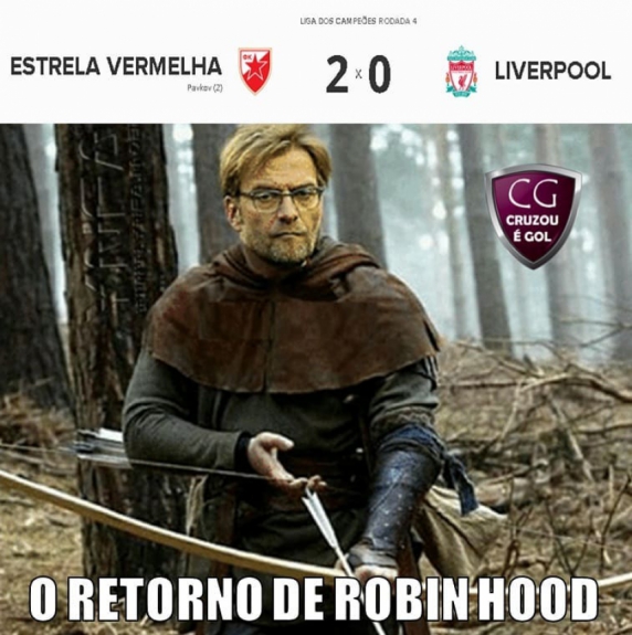 Memes da Champions: Estrela Vermelha 2 x 0 Liverpool