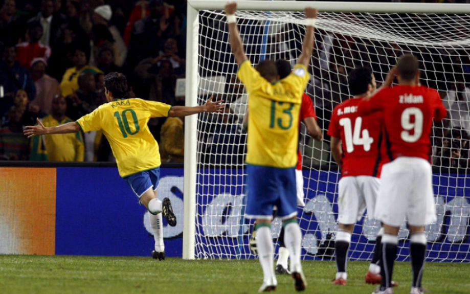 Copa das Confederações de 2009 (África do Sul) Brasil 4 x 3 Egito - 15 de junho Kaká (2), Luis Fabiano e Juan marcaram os gols da Seleção