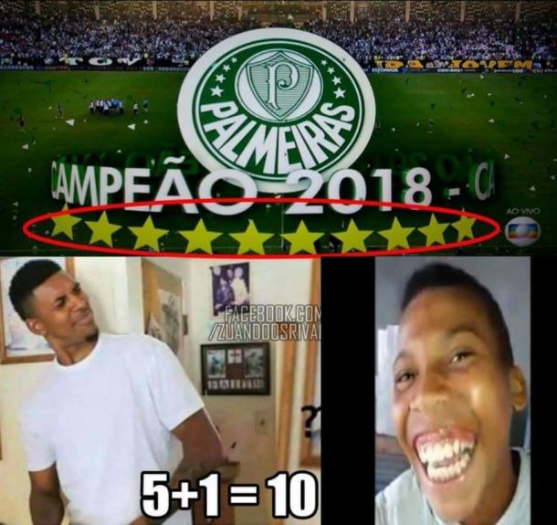 Memes de rivais ironizam conquista do Palmeiras