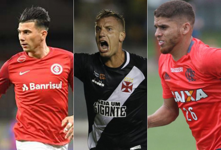 Montagem - Victor Cuesta (Internacional), Maxi López (Vasco) e Cuellar (Flamengo)