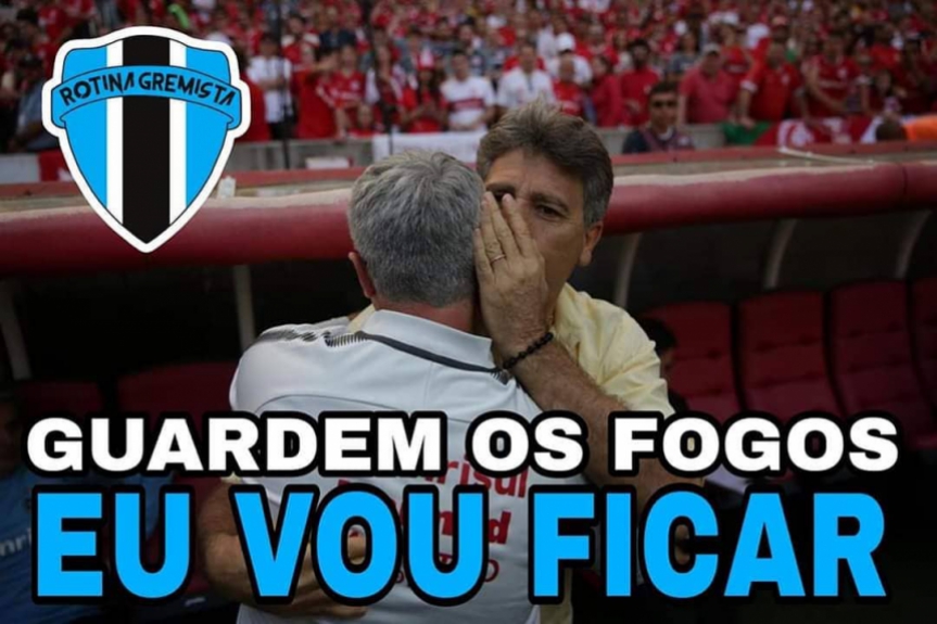 Permanência de Renato Portaluppi no Grêmio rende piadas com Flamengo
