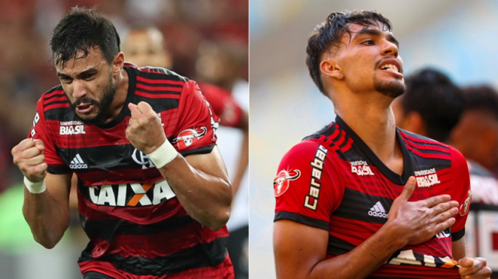 Montagem Henrique Dourado/Lucas Paquetá (Flamengo)