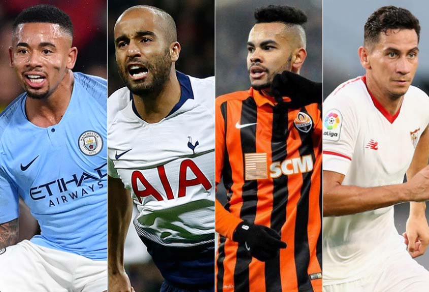 Montagem - Gabriel Jesus, Lucas Moura, Dentinho e Ganso