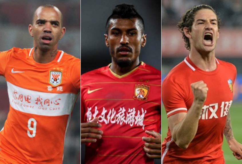 Montagem - Diego Tardelli (Shandong Luneng), Paulinho (Guangzhou Evergrande) e Alexandre Pato (Tianjin Quanjin)