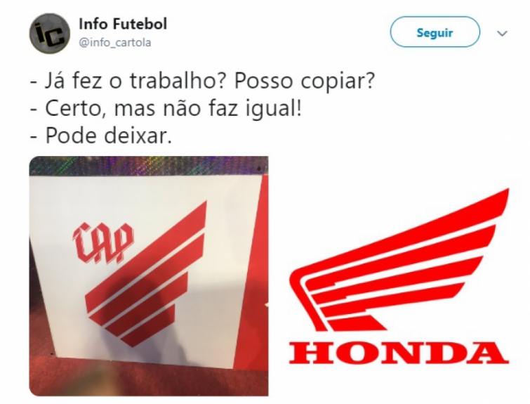 Internautas zoam novo escudo do Furacão