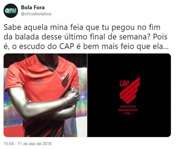 Internautas zoam novo escudo do Furacão