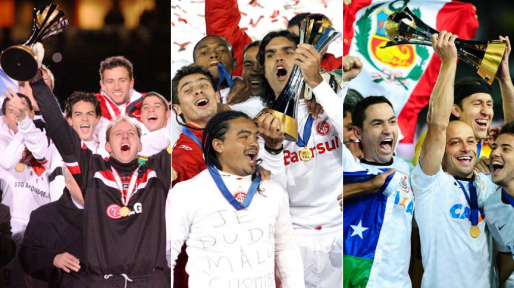 Montagem São Paulo (2005), Internacional (2006) e Corinthians (2012) - Mundial de Clubes