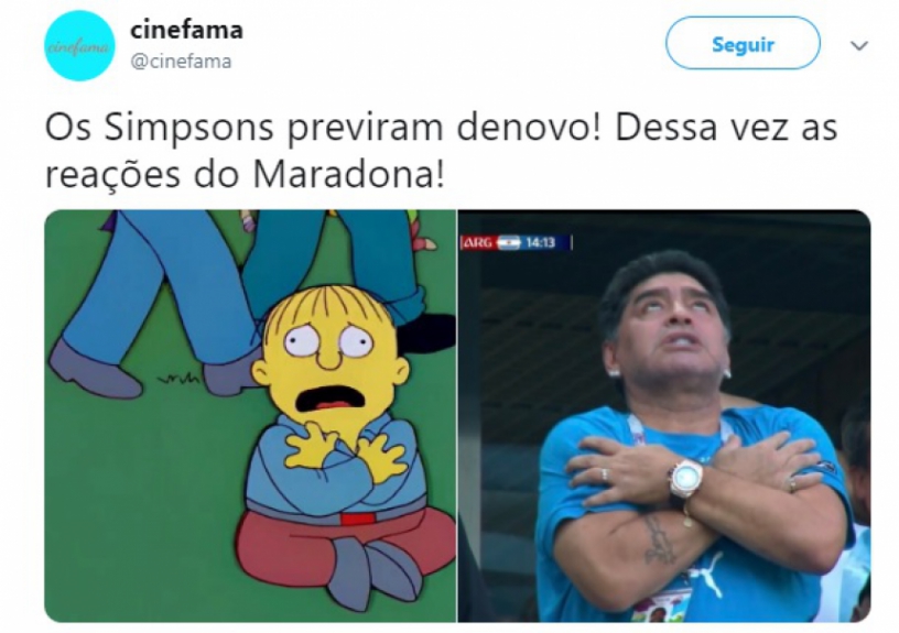 Maradona chamou a atenção no camarote durante o jogo da Argentina na Copa do Mundo
