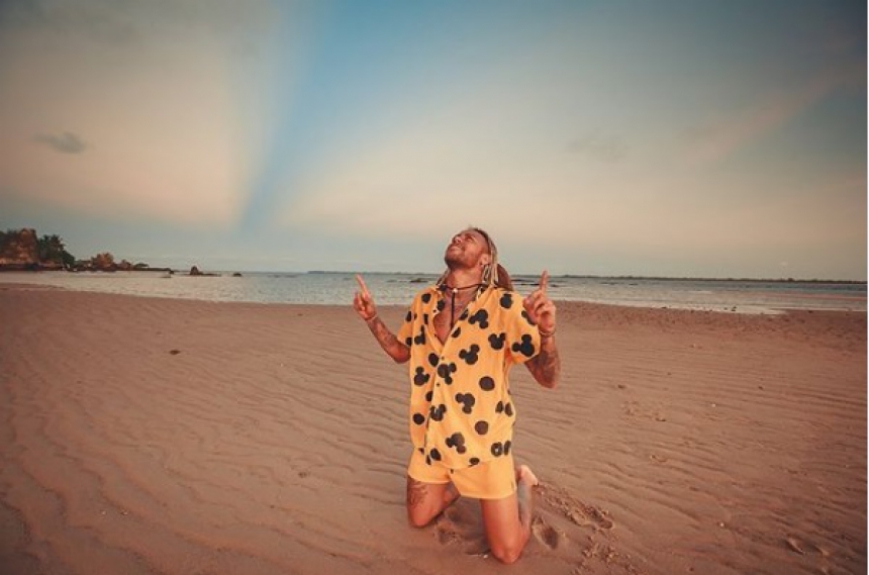Neymar na praia fim de 2018
